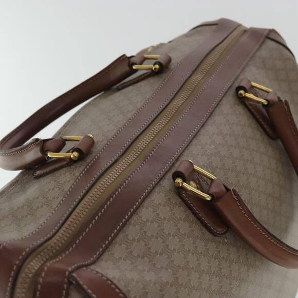 CELINE Macadam Canvas Boston Bag Beige Brown Gold - Picture 6 of 12